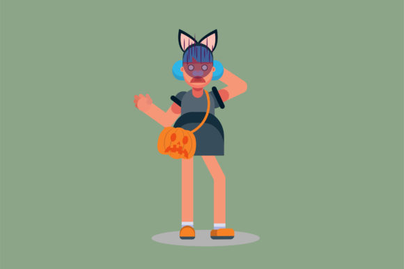 A Character of a Confused Girl Graphics
