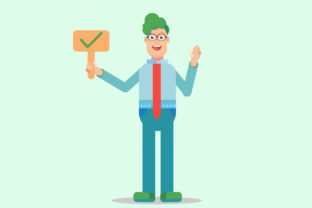 A Happy Employee Vector Illustration for Polished Blog Graphics