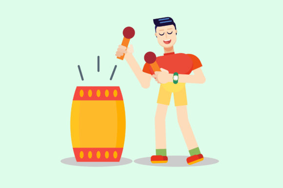 Asian Character Vector Illustration Graphics