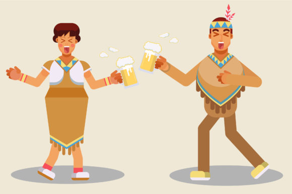 Boy and Girl a Toast Together-Characters: Graphics and Illustrations for Branding