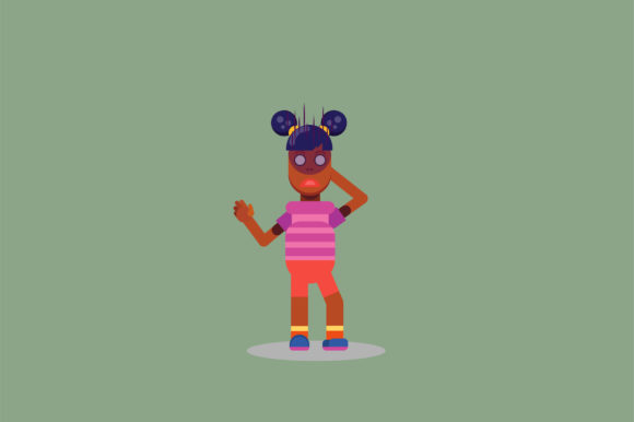 Character of a Confused Little Girl Graphics and Illustrations