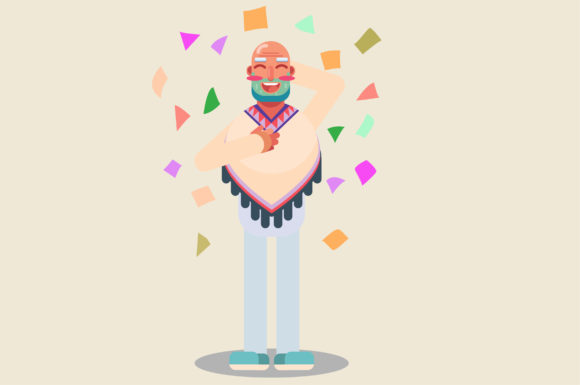 Characters of Cheerful Tribal Chief Graphics