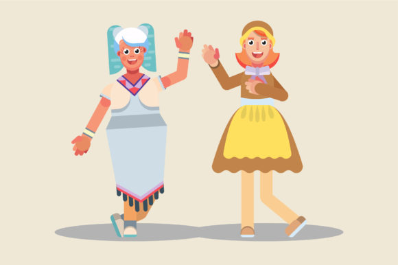 Characters of Girls with Costumes: Graphics and Illustrations for Real Publishing