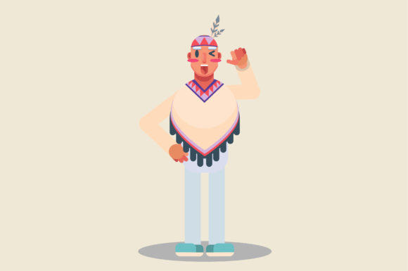 Characters of Good Tribal Chief Graphics and Illustrations