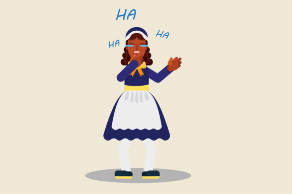 Characters of Laughing Peasant Woman Graphics