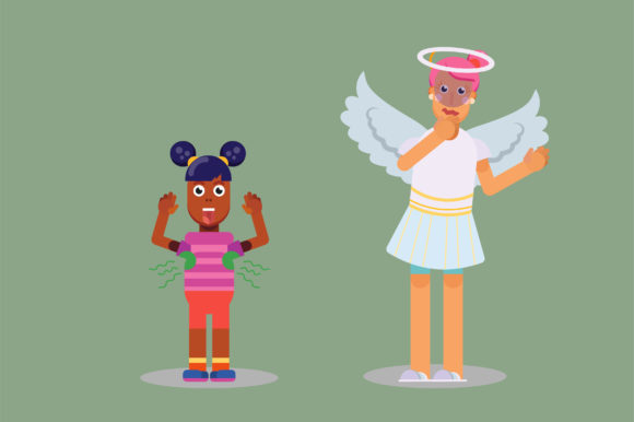 Characters of Pirates and a Little Girl Graphics