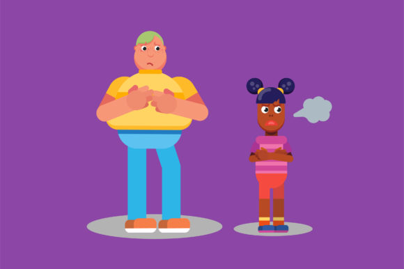 Characters of Sulking Little Girl Graphics