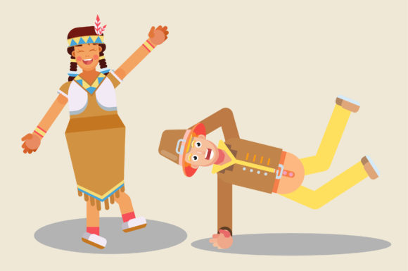 Cheerful Characters Dancing: Graphics and Illustrations for Creative Publishing