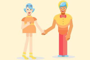 Couple Character Vector Illustration Graphics
