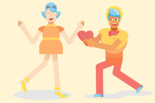 Cute Couple Vector Illustration Graphics