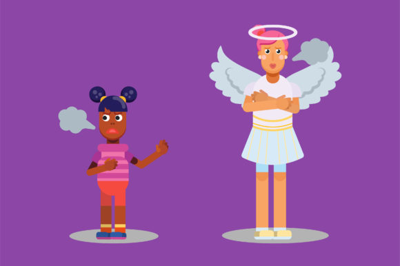 Halloween Characters Angry Angel Graphics for Branding