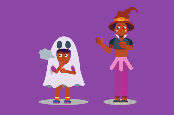 Halloween Characters - Witch and Ghost Graphics