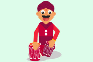 Indian Musician Vector Illustration Graphics