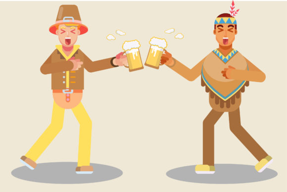Thanksgiving Character-a Toast Together 3 Graphics and Illustrations