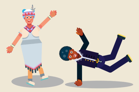 Thanksgiving Characters - Joyful Dancing Graphics