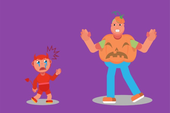 Vector Illustration of Sad Halloween: Graphics & Illustrations
